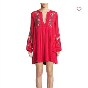 Free people embroidered Long sleeve dress